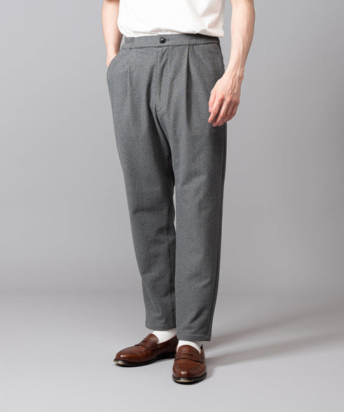 MR.OLIVE / COMFORTABLE STRETCH BRUSHED CLOTH / WIDE TAPERED EASY PANTS ミスターオリーブ/コンフォータブル ストレッチクロス/ワイドテーパードイージーパンツ